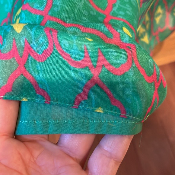 Anthropologie Hermant & Nandita Green Crochet Silk Maxi Dress Size 2 - Picture 6 of 12